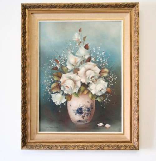 **RS17** A fabulous framed original signed "Celia Walsh-Diehl" (1915-1993) oil painting of flowers.
