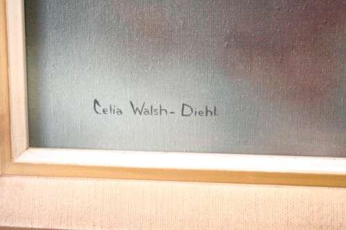**RS17** A fabulous framed original signed "Celia Walsh-Diehl" (1915-1993) oil painting of flowers.