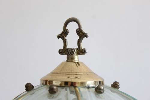 A lovely parlour table lamp w/ a glass shade & a brass-finished base - stunning on a desk - RS17Sale