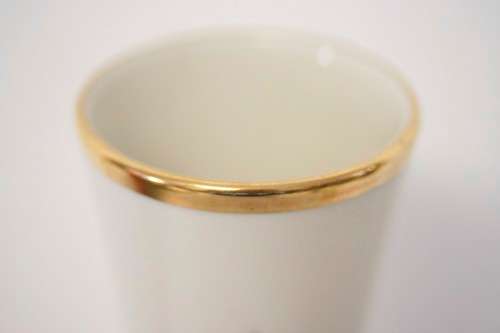 **RS17** Superb Alboth & Kaiser "Bavaria" fine porcelain vase with gold gilding and seerose pattern.