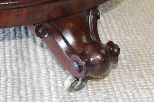 An amazing antique William IV (c1830) large Rosewood centre pedestal table on brass castors
