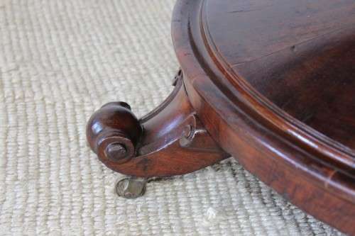 An amazing antique William IV (c1830) large Rosewood centre pedestal table on brass castors