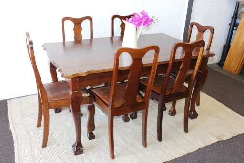 Imbuia ball and claw dining room set best sale