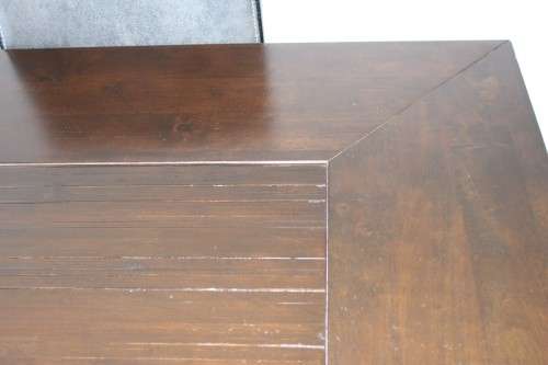 Stunning stylish teak 180cm dining table with awesome grey and white high-back chairs!