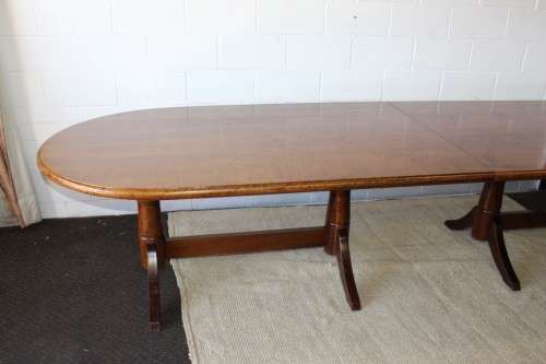 **RS17_Clearance** 3,5m long Imbuia dining room/ boardroom table in two sections for easy moving