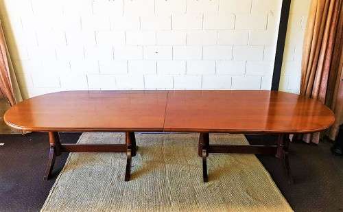 **RS17_Clearance** 3,5m long Imbuia dining room/ boardroom table in two sections for easy moving