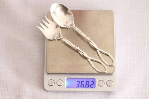 A beautiful antique sterling silver Art Nouveau (c1895 to 1910) USA made fruit spoon & fork set