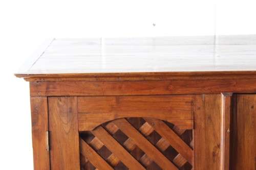 **RS17_Clearance** Balinese Teak entertainment cabinet with fold-back doors and two drawers