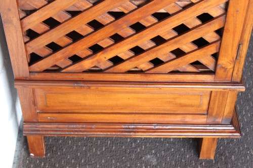 **RS17_Clearance** Balinese Teak entertainment cabinet with fold-back doors and two drawers