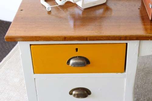 A funky and unusual large writing desk with 6x spacious drawers and loads of work-space - RS17Sale