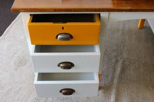 A funky and unusual large writing desk with 6x spacious drawers and loads of work-space - RS17Sale