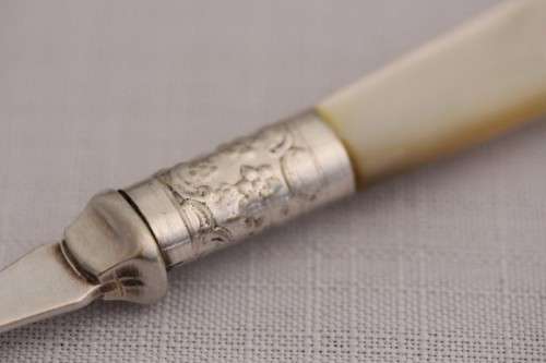 An amazing & rare antique British made EPNS silver plated "cream" spoon w/ a Mother-of-pearl handle
