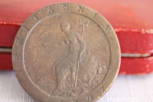 An incredibly rare antique (1797) Great Britain King George III Penny (Cartwheel) coin - WOW!!!