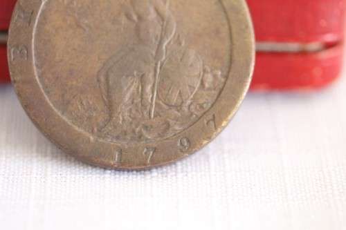 An incredibly rare antique (1797) Great Britain King George III Penny (Cartwheel) coin - WOW!!!