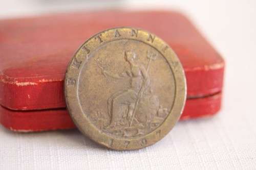 An incredibly rare antique (1797) Great Britain King George III Penny (Cartwheel) coin - WOW!!!