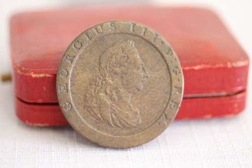 An incredibly rare antique (1797) Great Britain King George III Penny (Cartwheel) coin - WOW!!!