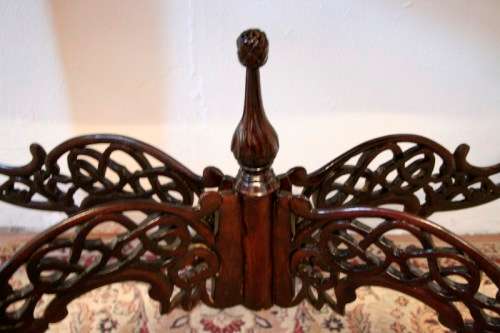 **RS17** A vintage Teak hallway/display table with ornate carved finial & detailing at the bottom