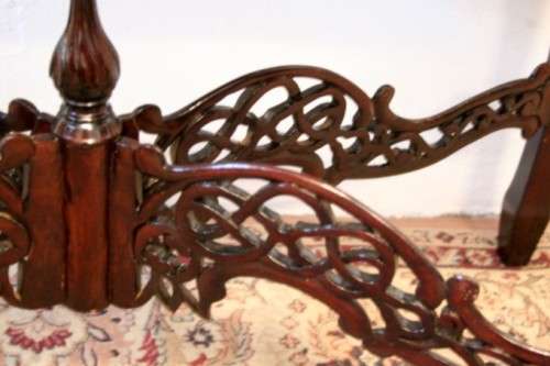 **RS17** A vintage Teak hallway/display table with ornate carved finial & detailing at the bottom