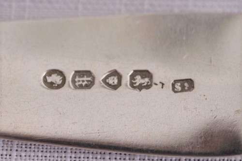 Two stunning (large) antique (1800's) British hallmarked sterling silver serving spoons