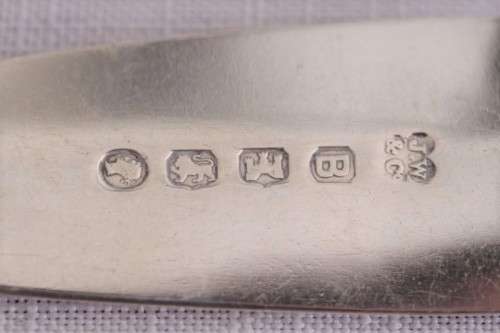 Two stunning (large) antique (1800's) British hallmarked sterling silver serving spoons