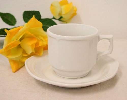A fabulous set of four white Continental Hotelware porcelain coffee cups in great condition.RS17Sale