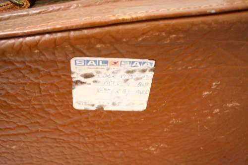 **RS17** An awesome vintage brown suitcase w/ brass buckles - ideal for extra storage in the house