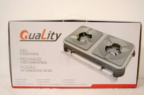 A Quality gel fuelled stove in its box with instructions for use, recommended for outdoor use.