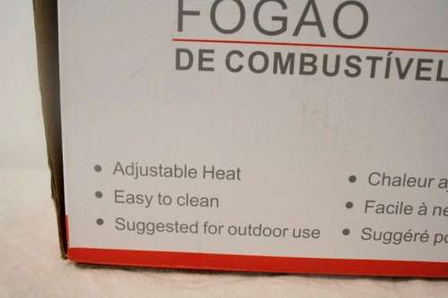 A Quality gel fuelled stove in its box with instructions for use, recommended for outdoor use.