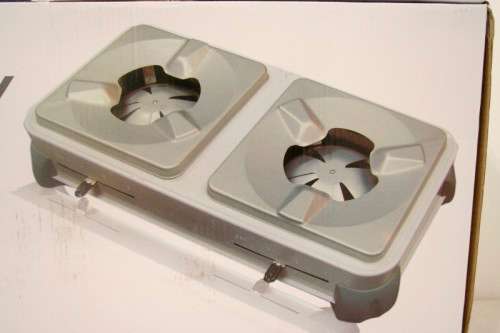 A Quality gel fuelled stove in its box with instructions for use, recommended for outdoor use.