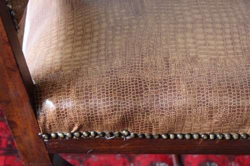 A magnificent and RARE Edwardian office chair with incredible marquetry inlay detailing on castors!!