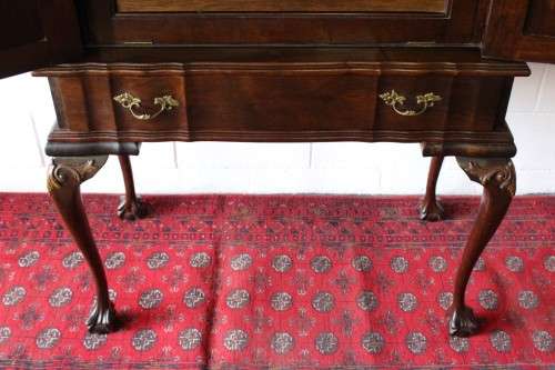 Magnificent tall Imbuia cocktail cabinet w/ a fold-down serving shelf & ball & claw legs - RS17Sale