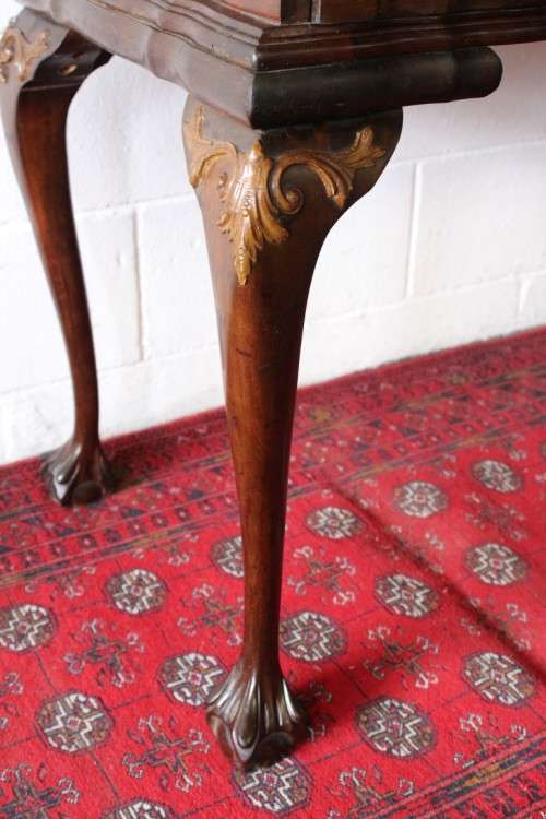 Magnificent tall Imbuia cocktail cabinet w/ a fold-down serving shelf & ball & claw legs - RS17Sale