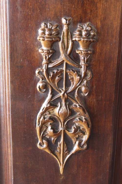 Magnificent tall Imbuia cocktail cabinet w/ a fold-down serving shelf & ball & claw legs - RS17Sale