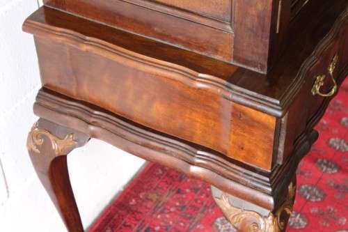 Magnificent tall Imbuia cocktail cabinet w/ a fold-down serving shelf & ball & claw legs - RS17Sale