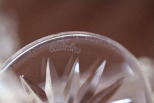 Superb set of 5x original Irish made Waterford crystal long-stem wine glasses in the Lismore pattern