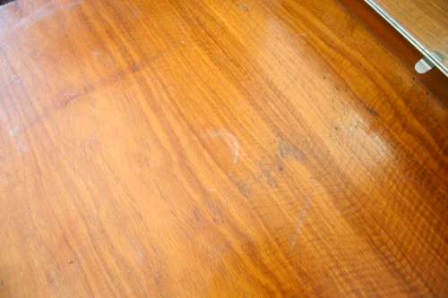 **RS17** A vintage Imbuia scalloped edge Cheval dressing table w a dressing mirror and two drawers