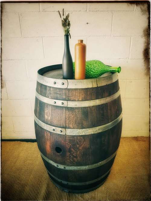 Original solid French Oak wine barrels with the original hoops in good condition!