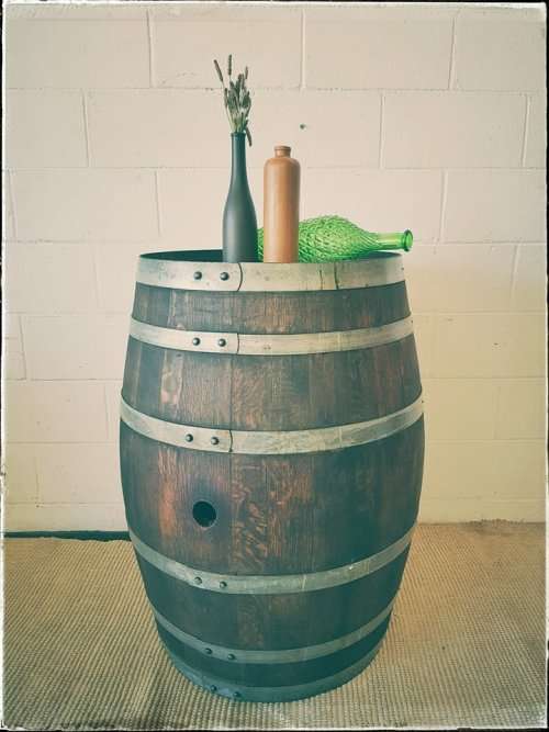 Original solid French Oak wine barrels with the original hoops in good condition!