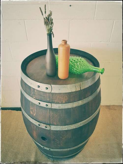 Original solid French Oak wine barrels with the original hoops in good condition!