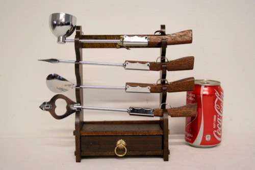 **RS17** A 4 piece bar tool set on a wooden stand, perfect in the bar area or in the lapa etc!