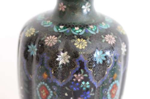 A magnificent and rare antique Chinese cloisonné enamelled vase with exceptional detailing