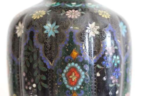A magnificent and rare antique Chinese cloisonné enamelled vase with exceptional detailing