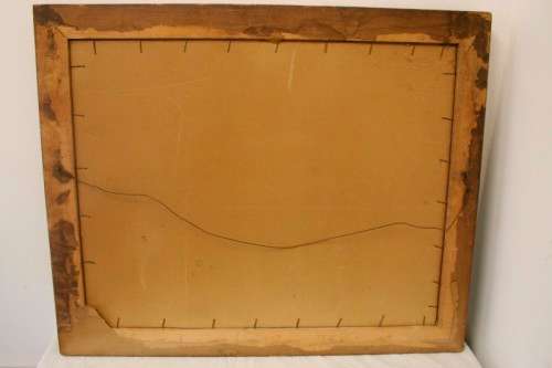 A fabulous antique moulded picture frame with a gorgeous flower print behind glass..