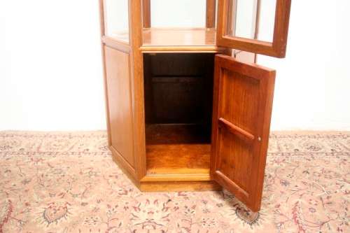 *Discounted* Exquisite solid Rosewood hexagon display cabinet w bevelled glass & large cupboard