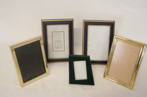 **RS17** Five lovely small assorted free standing photo frames with glass.