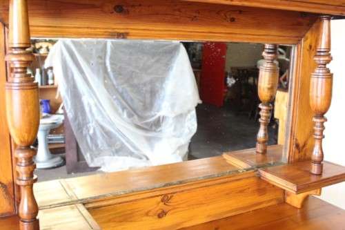 A stunning original solid Oregon 2-door server cabinet with two drawers and ample storage space