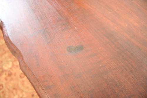 An exquisite vintage solid Imbuia ball & claw dressing table w five drawers & ornate brass handles