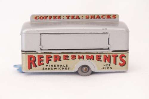 A rare original vintage (c1960) Matchbox No. 74 silver die-cast model mobile canteen in its box