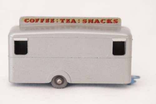 A rare original vintage (c1960) Matchbox No. 74 silver die-cast model mobile canteen in its box