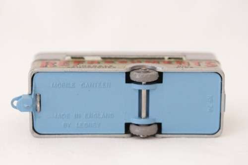 A rare original vintage (c1960) Matchbox No. 74 silver die-cast model mobile canteen in its box